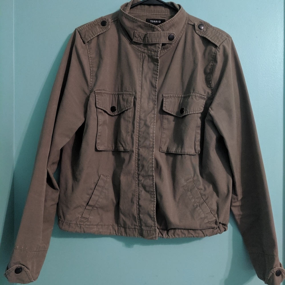 Torrid cropped utility jacket